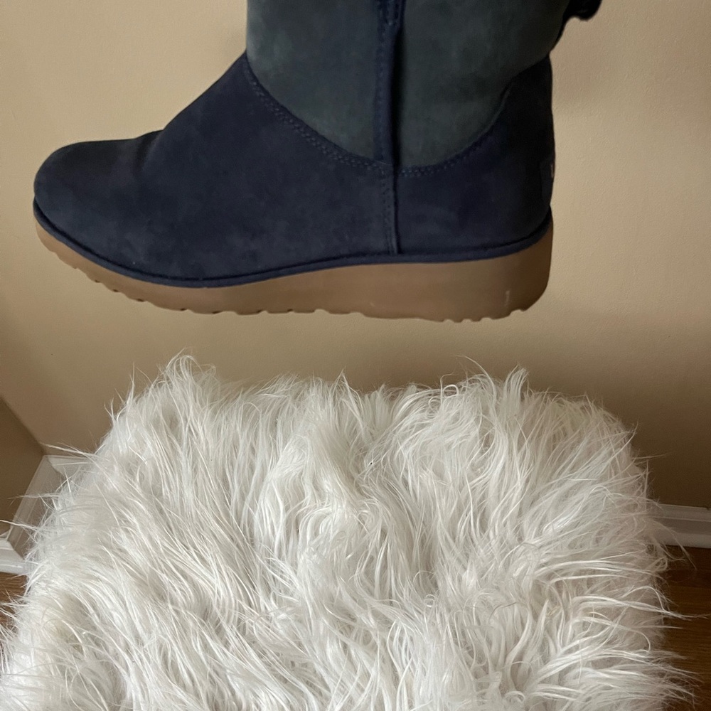 UGG Women Classic Mini II Navy Ankle Booties - Picture 9 of 9
